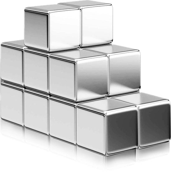 16 pezzi di magneti forti, minimagneti piccoli, blocchi magnetici 8 mm, magneti cubici forti in neodimio con scatola di conservazione, lavagne bianche per uso domestico e ufficio
