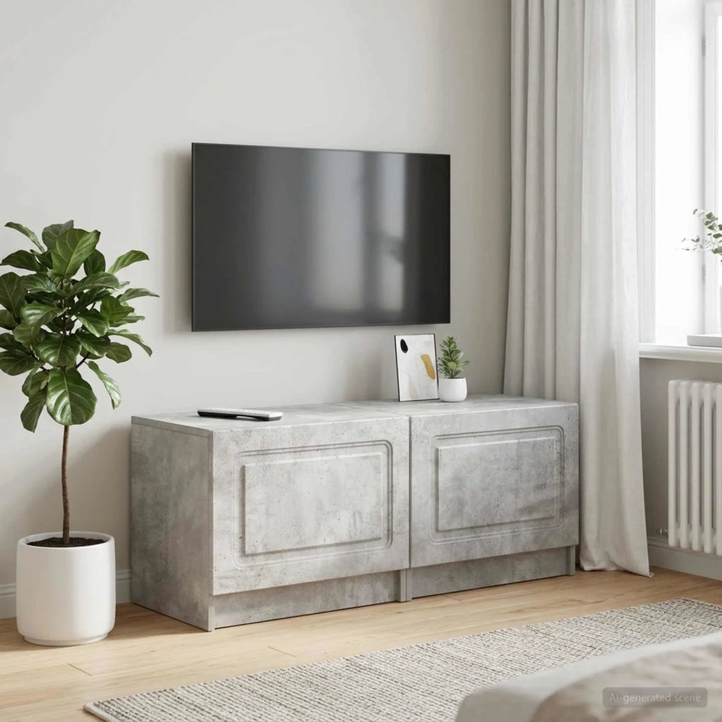 Mobile TV Grigio Cemento Legno ingegnerizzato 897778