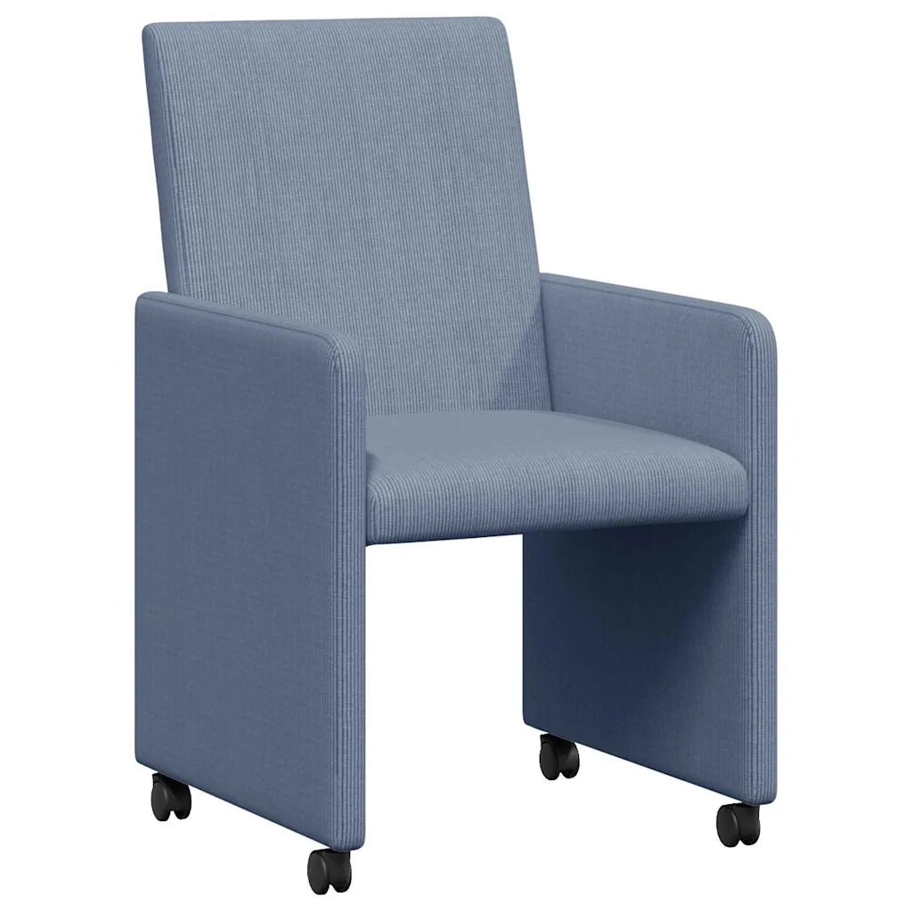 Sedie da Pranzo con Ruote con ruote 2 pcs Blu 57 x 66 x 94 cm