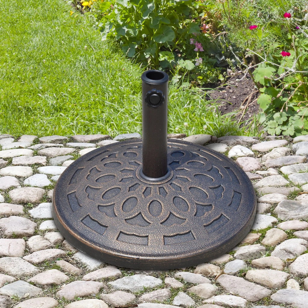 Base per Ombrellone 12kg in Resina ¦µ48.5x34cm per Pali 38-48mm Bronzo