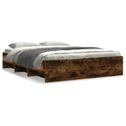 Letto matrimoniale | Letto per adulti | Giroletto senza Materasso Rovere Fumo 160x200 cm in Truciolato