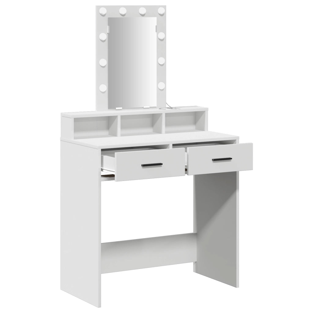 Toeletta  con luci LED bianca 79x41x140 cm