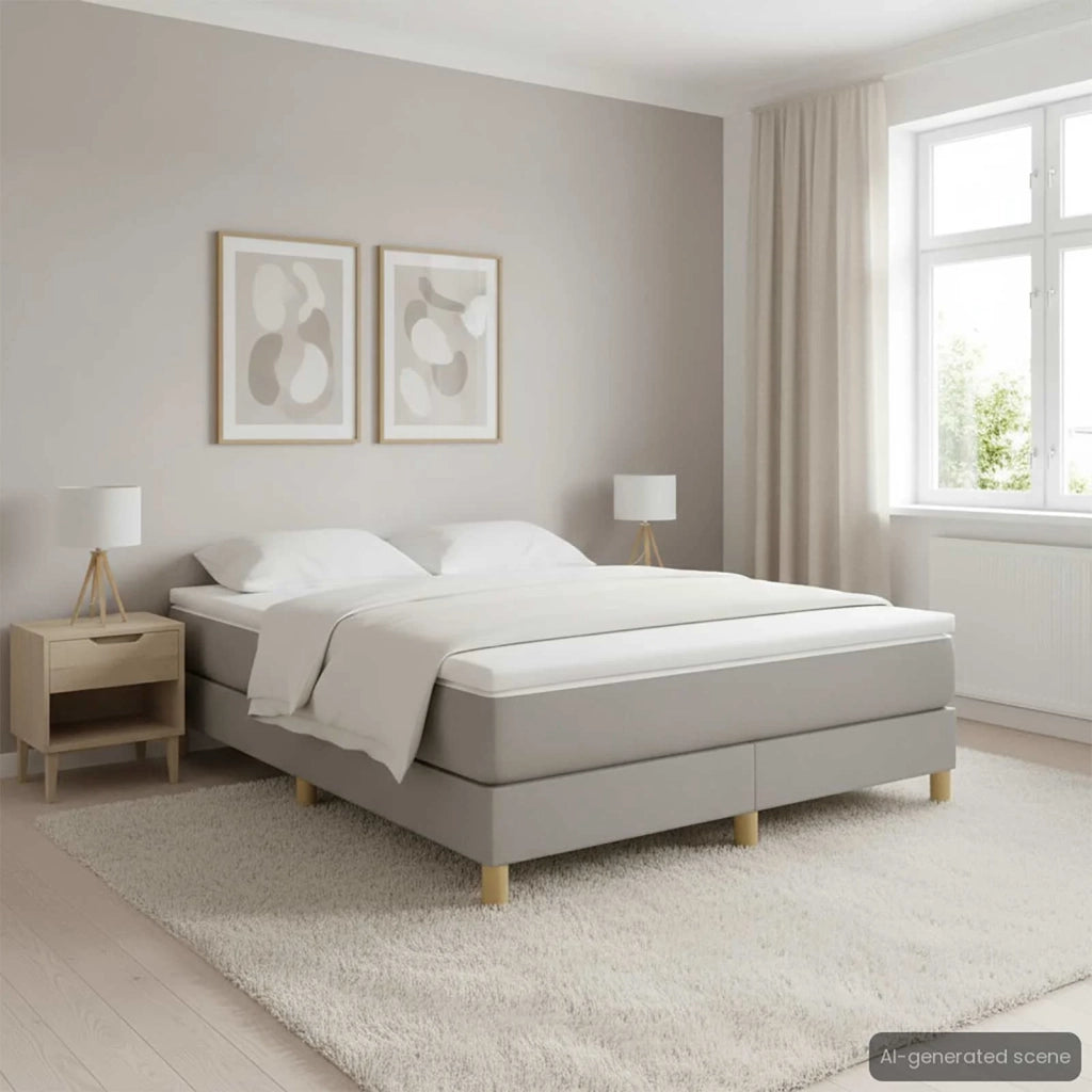 Struttura Letto a Rete a Molle Grigio Chiaro 140x200 cm Tessuto 3120614