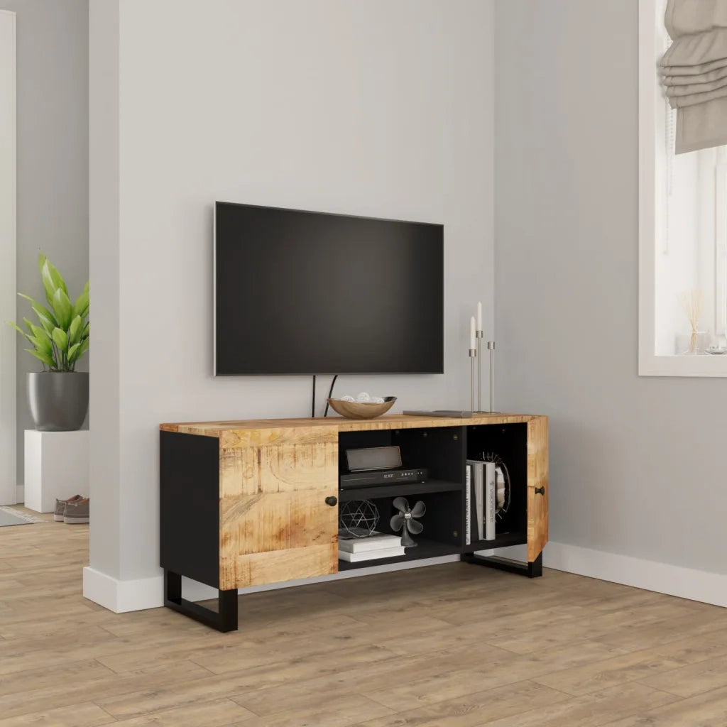 Mobile Porta TV 105x33x46cm in Legno Massello di Mango 345220