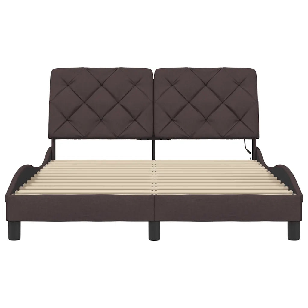 Giroletto con LED senza Materasso-Struttura Letto Marrone Scuro 120x200 cm