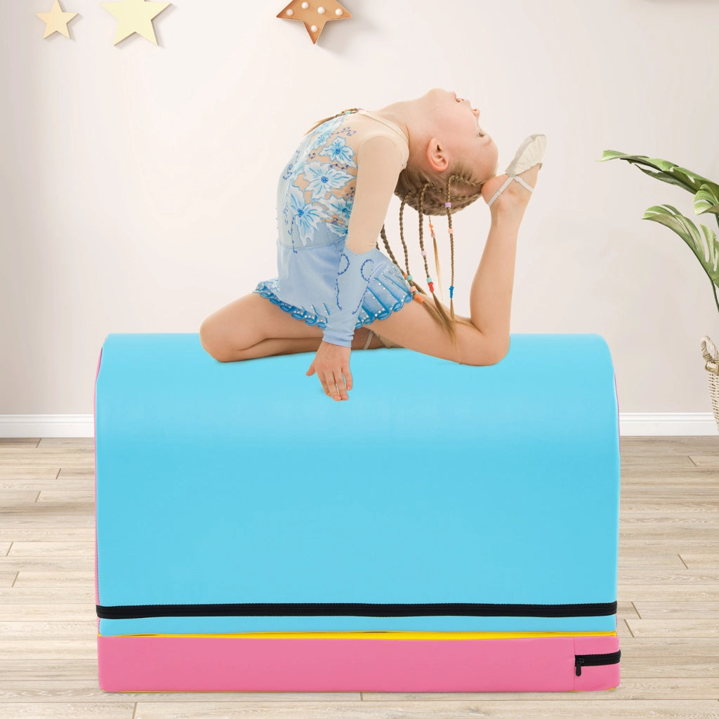 Appetino per capriole mailbox scatola ginnastica ecopelle tappetino rimovibile maniglia casa palestra-Attrezzo sicuro e resistente per bambini