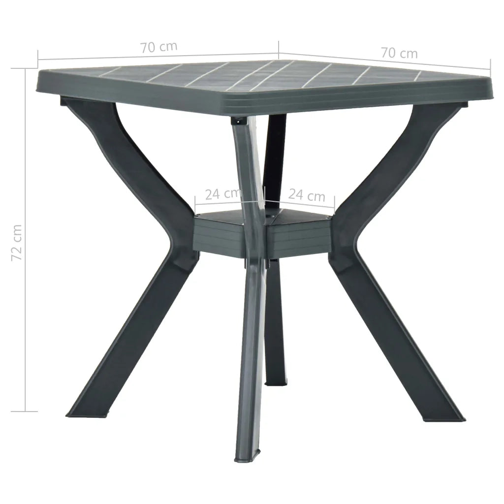 Tavolino da Giardino | Tavolo da Bistrot Antracite 70x70x72 cm in Plastica
