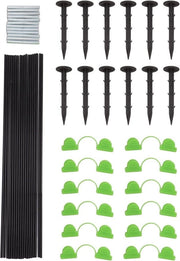 Tunnelbeugel per staken di fibra ottica - Paline per giardino per giardinaggio con palo di fibra - Set di fissaggio in plastica e acciaio.