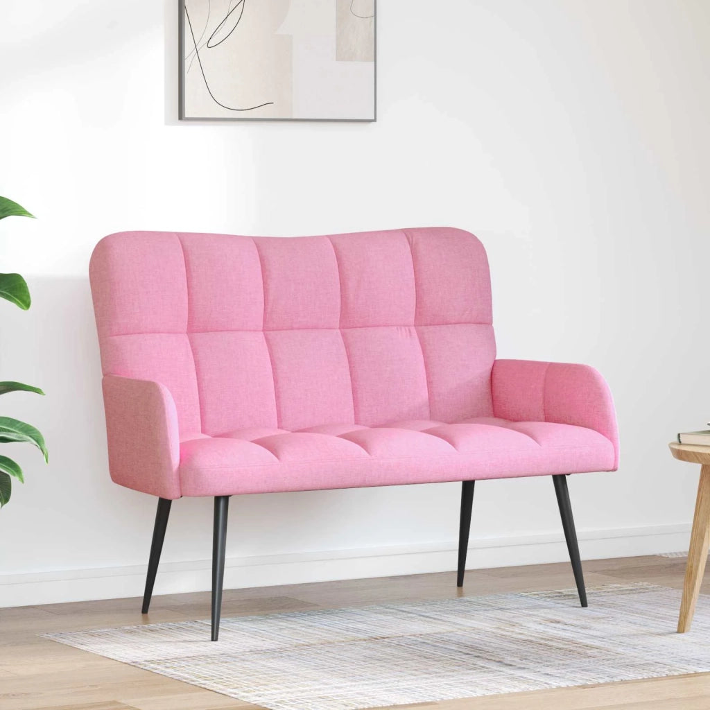 Sofa a Due Posti Rosa 115 x 61 x 87 cm Tessuto