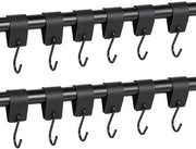Ore di ferro a 12 pezzi - PVC con griffe metalliche - Nero - Cerniere per armadi/ cucina/bagno - Portata di 3 kg - Alta qualità