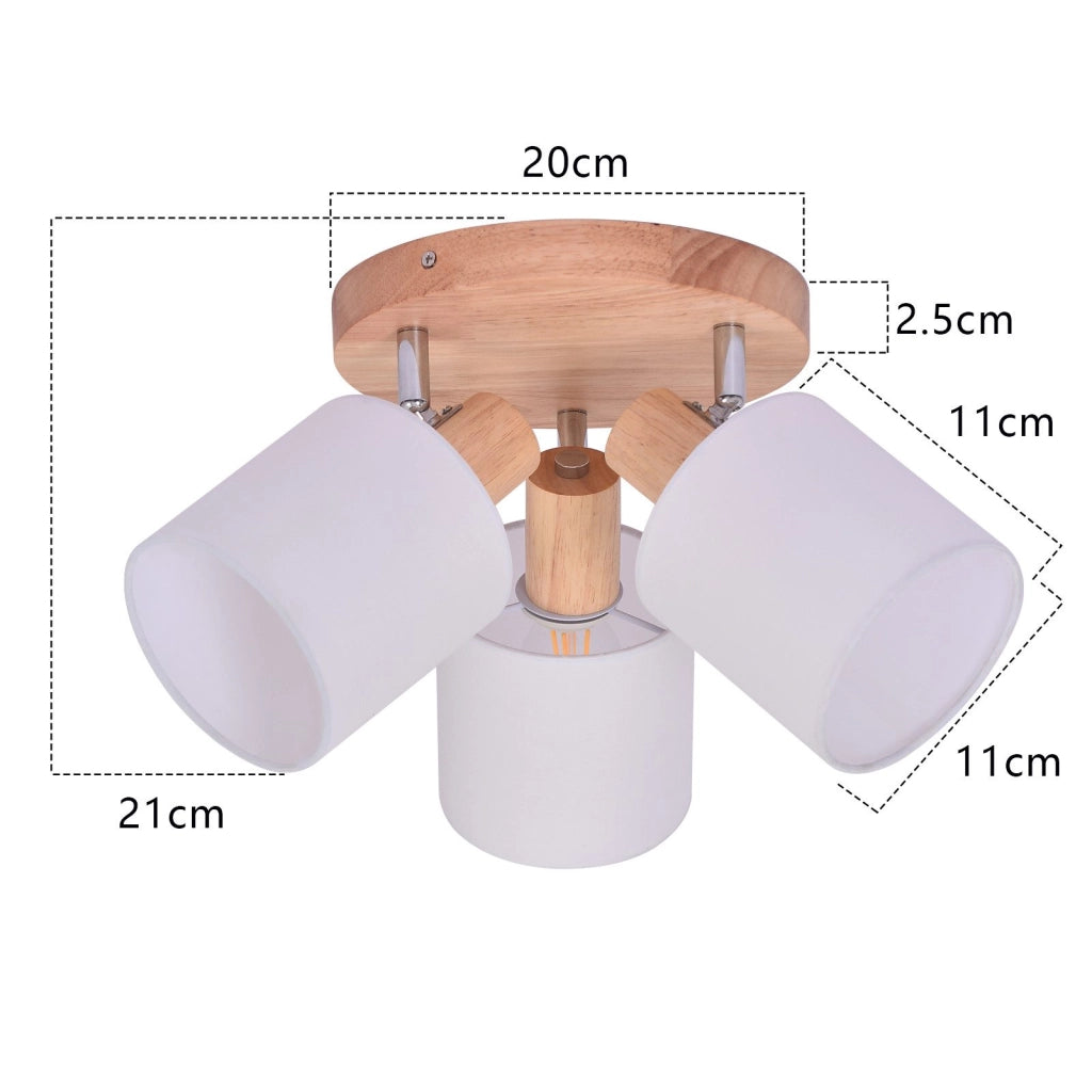 ZMH Faretto da soffitto 3 fiamme rotonde orientabili 350° per cucina soggiorno
