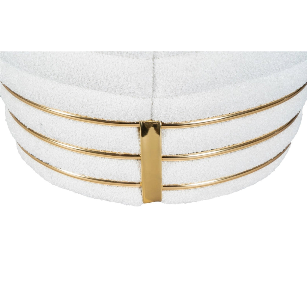Pouf Doric 310 con trapuntatura e dettagli oro