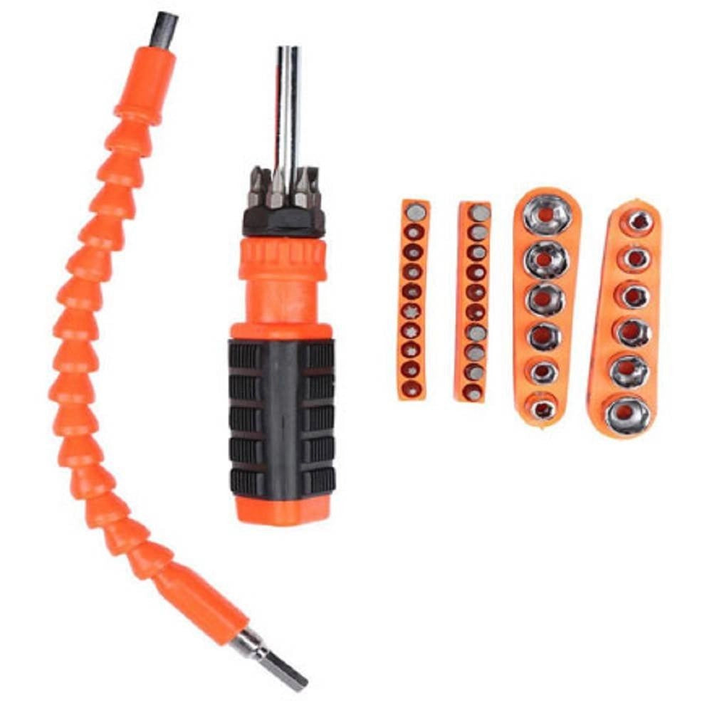 Trade Shop - Set Cacciavite 44 Pz Punte A Stella Torx Croce Esagonali Bussole Albero 94229 -