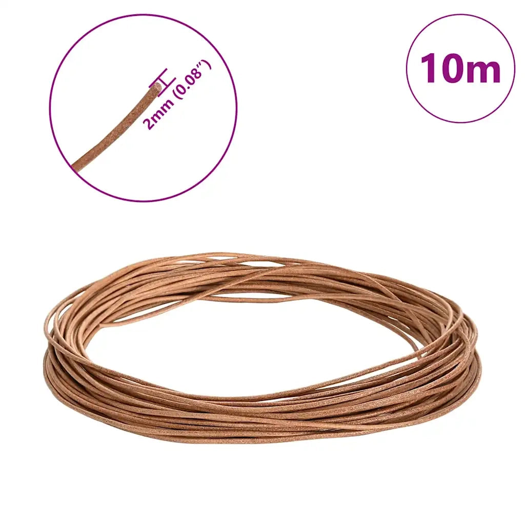 Cordino in Pelle Marrone ?2 mm x 10 m Pelle CFW8057686