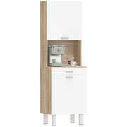 Mobile Cucina Alto con 2 Ante e Cassetto ¨C Xylo ¨C Bianco e Legno Naturale 55x40x174cm