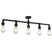 Lampada da soffitto in stile steampunk moderno 95 x 18 cm atmosfera accogliente metallo nero 02_0046434