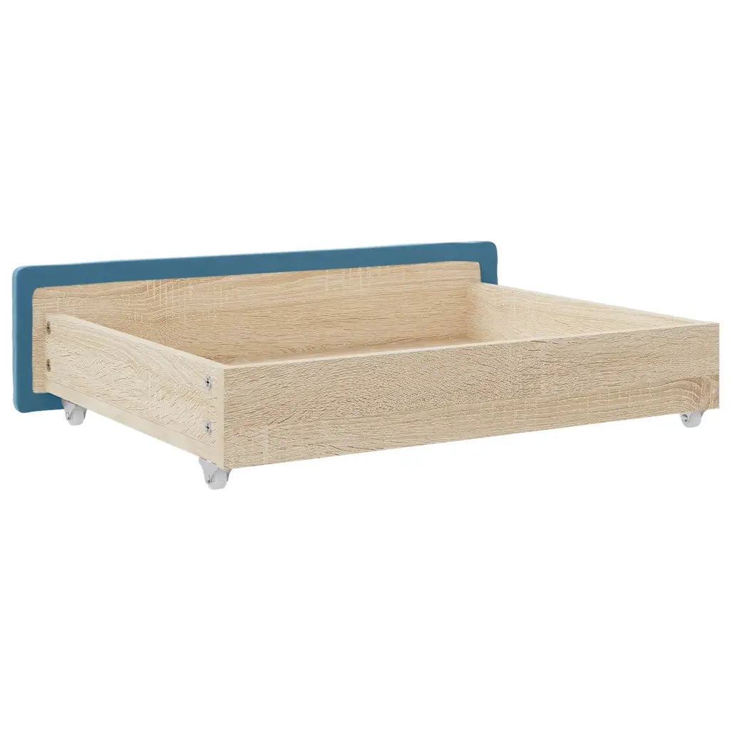 Cassetti da Letto 2 pz Blu in Legno Multistrato e Velluto CFW6794306