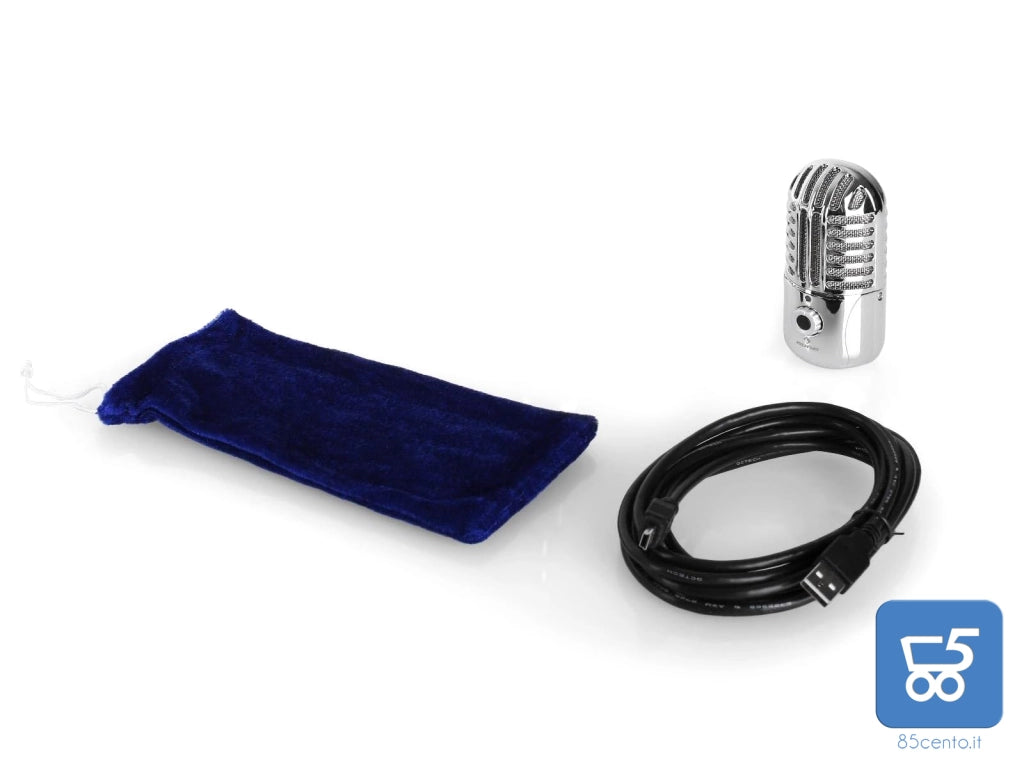 Auna HKMIC-CM 280 Microfono a Condensatore USB Cardioide Argento Professionale - EX DEMO