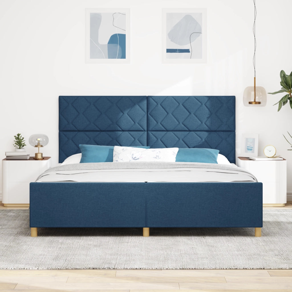 Letto Blu 200x200 cm in Tessuto