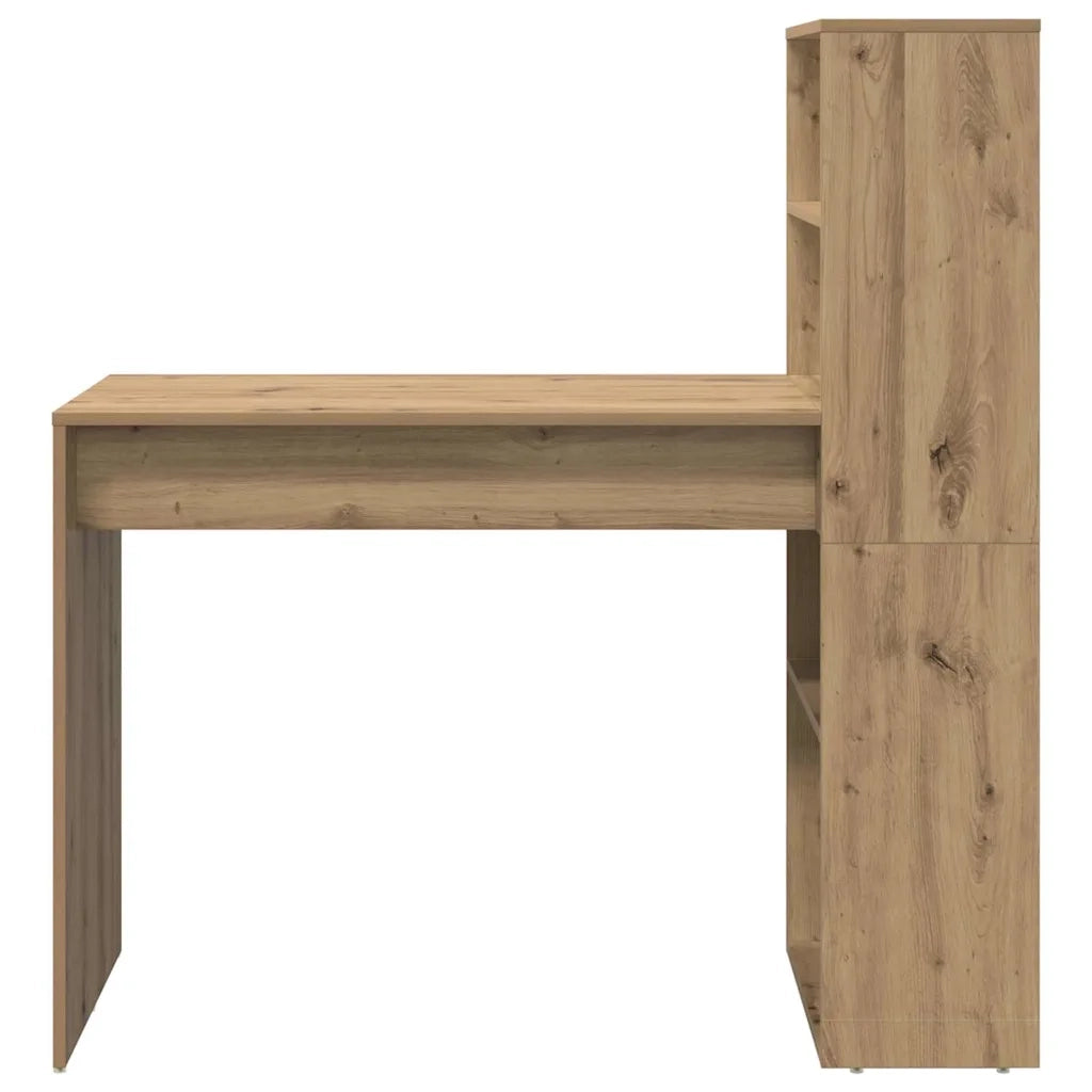 Scrivania | Tavolo da Ufficio con lo scaffale Rovere artigianale 113 x 54 x 120 cm