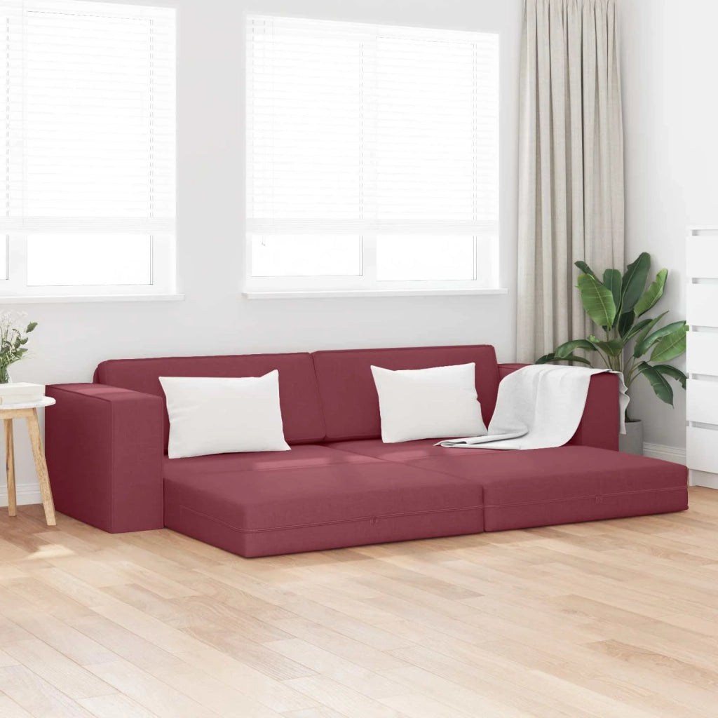 Divano letto | Sof¨¤ letto | Letto singolo Rosso Vino 245 x 78 x 77 cm Tessuto