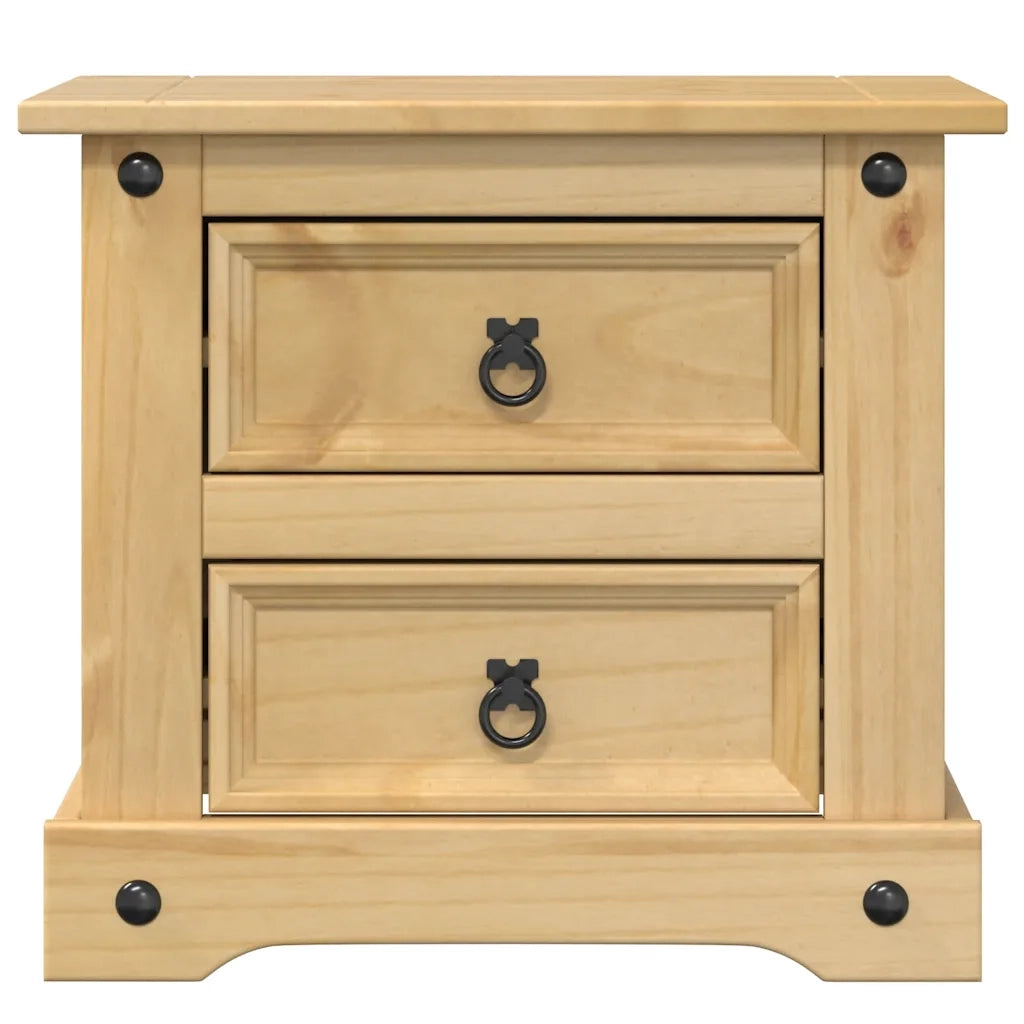 Comodino Corona 53x39x47 cm in Legno Massello di Pino 4005658