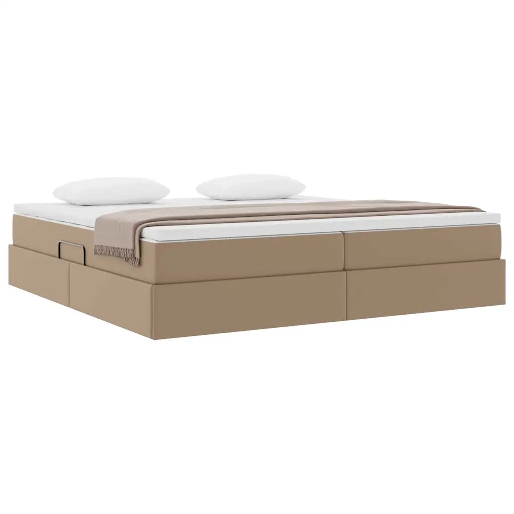 Letto con contenitore e materasso Cappuccino 200 x 200 cm 3370181