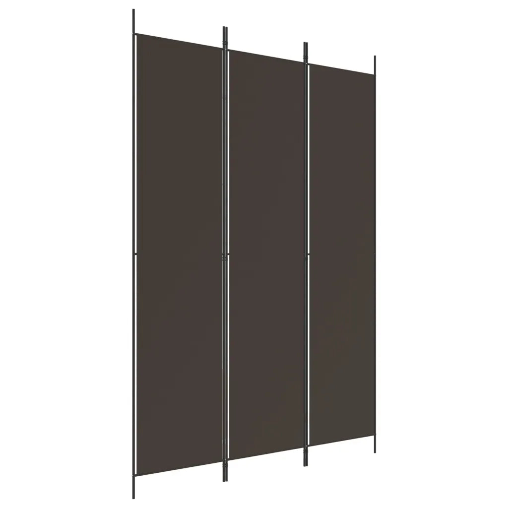 Divisorio a 3 Pannelli Marrone 150x220 cm in Tessuto 350195