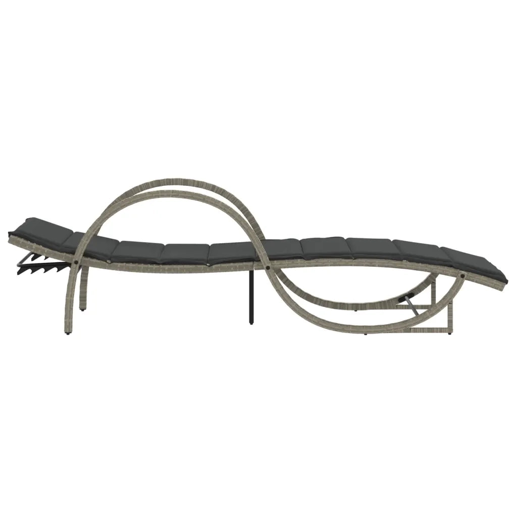 Lettini Prendisole 2 pz | Sdraio da giardino | Lettino da sole con Cuscini Grigio Chiaro in Polyrattan