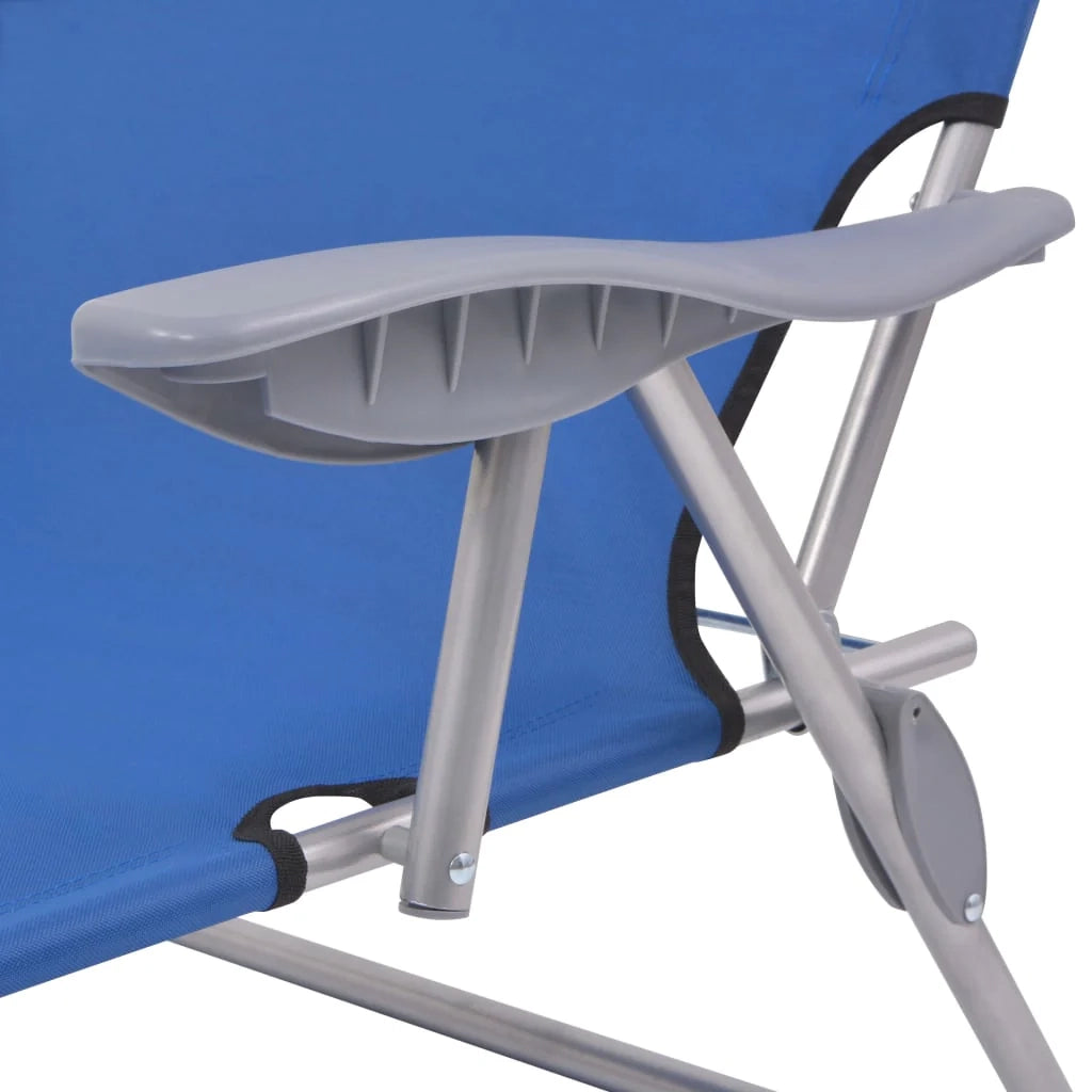Lettino prendisole sedia a sdraio lettino prendisole letto da giardino mobili da esterno per patio con tettoia in acciaio blu 02_0012263