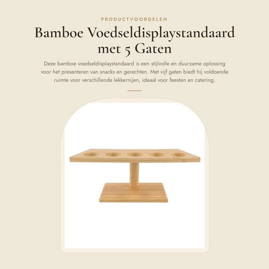 Display per cibi standard 5-gatti - Bamboo - Sostenibile - Snack rack - Presentazione - Design elegante