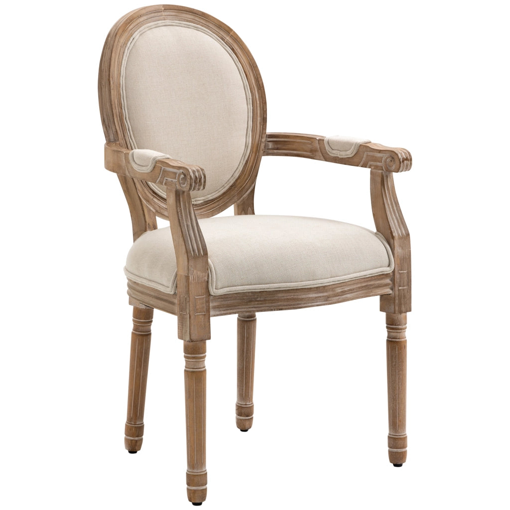 Sedia da Salotto Imbottita in Tessuto ¨C zephmum ¨C 56x56x96 Bianco Crema
