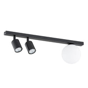 Plafoniera Minimal 3 Luci Sobek In Acciaio Nero E14+Gu10