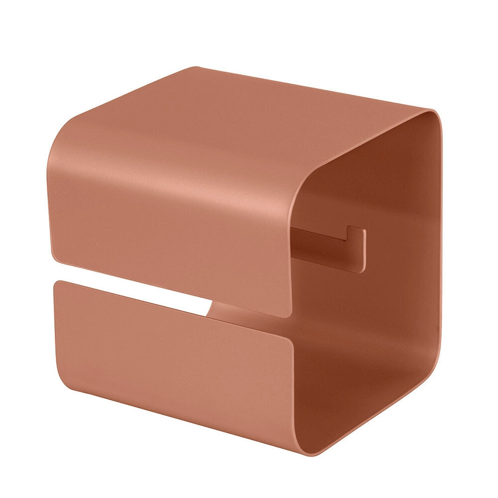 Porta rotolo bagno terracotta in acciaio senza fori Rea