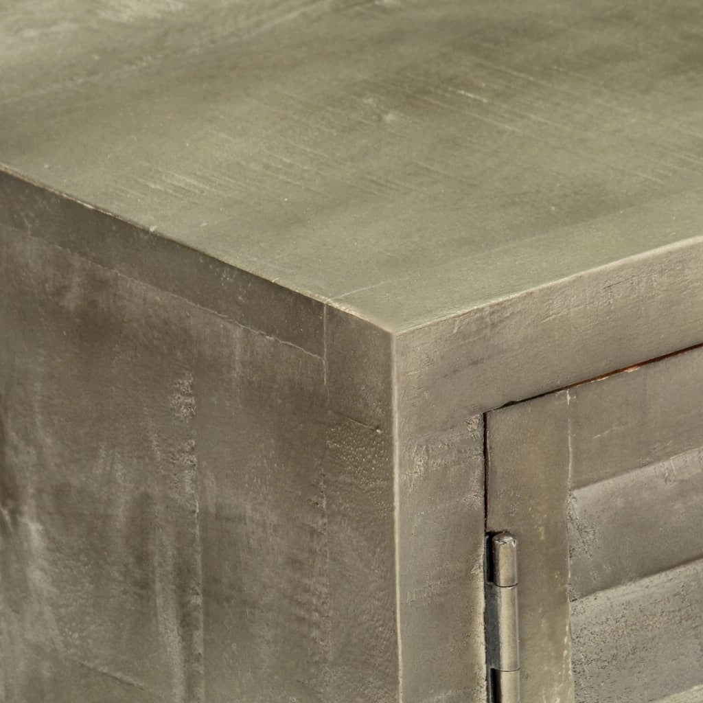 Mobile TV/credenza design pratico legno massello di mango grigio con dettagli in ottone 110 cm 2502186/2
