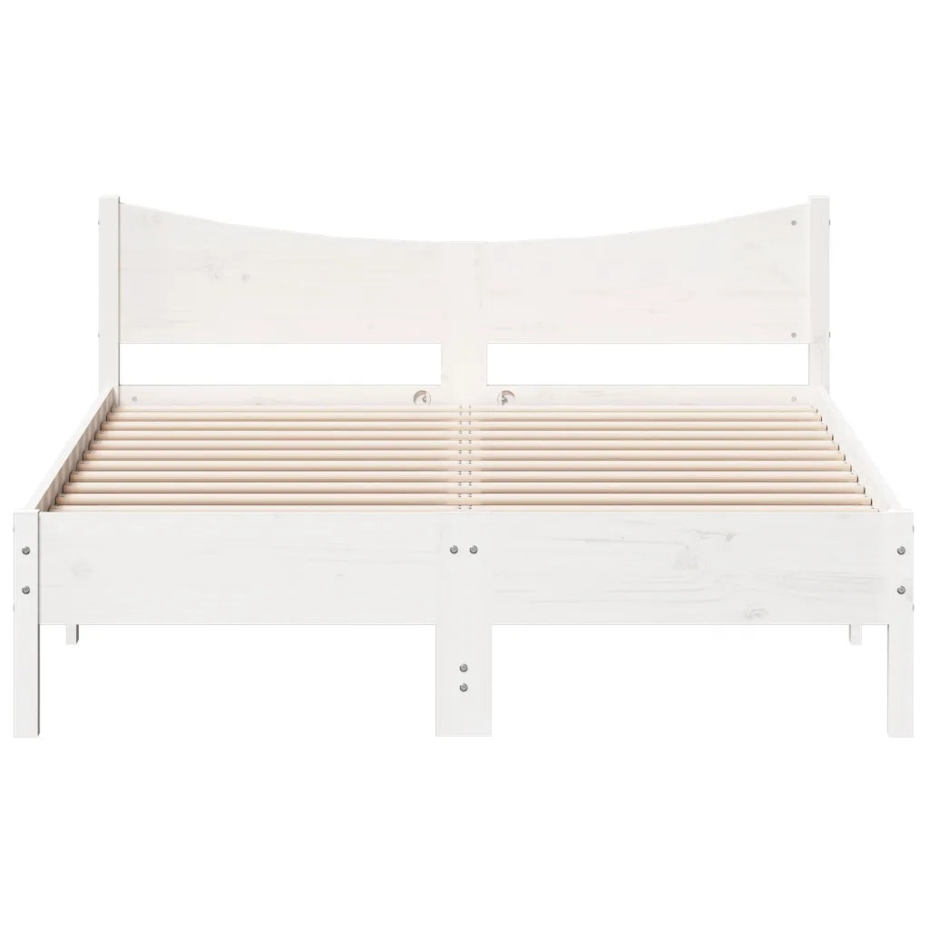 Letto senza Materasso Bianco 140x200 cm Legno Massello di Pino 844726