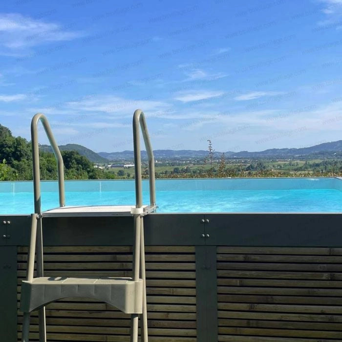 Piscina Laghetto fuori terra rivestita in Bambù ANTEA® 7,12 x 3,12 h.1,26 m