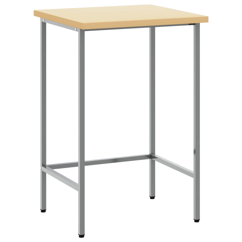 Tavolo da Lavoro Grigio 55x55x85 cm Acciaio e Legno ingegnerizzato