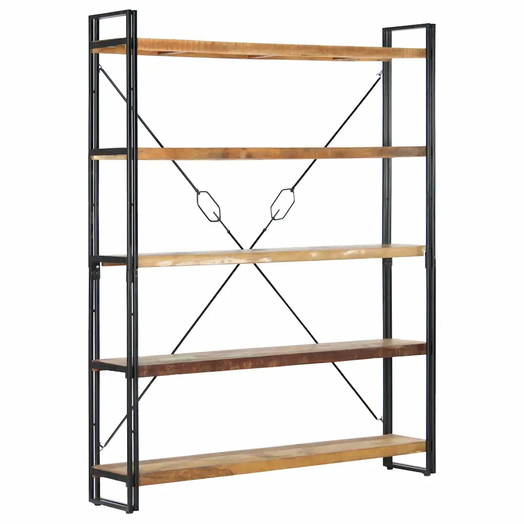 Libreria a 5 Ripiani 140x30x180 cm in Massello di Recupero 286583