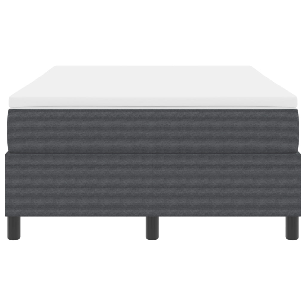 Letto a Molle con Materasso Grigio Scuro Piccola Doppia Tessuto Corduroy