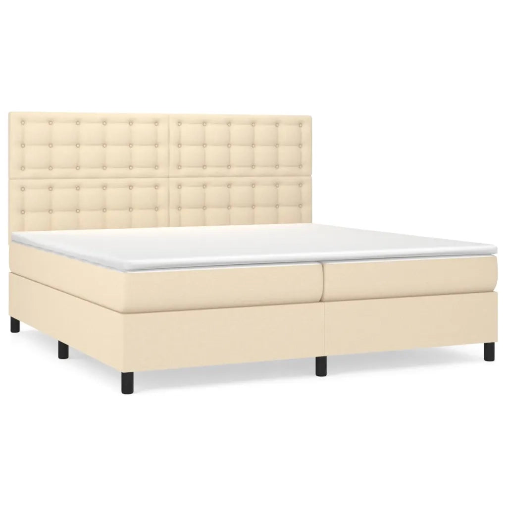 Giroletto a Molle con Materasso Crema 200x200 cm in Tessuto cod mxl 39746