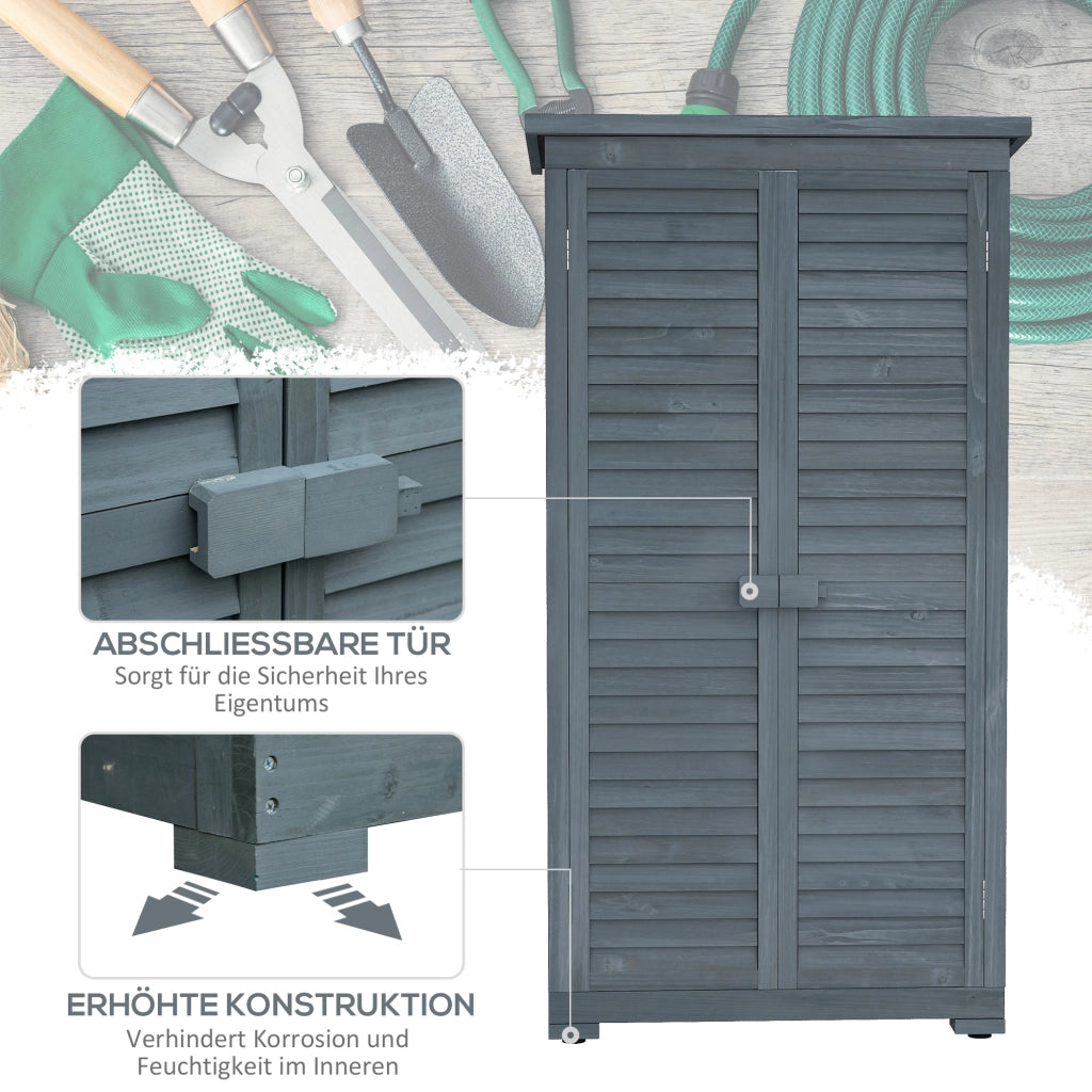 Casetta Giardino in Legno ¨C zephmum ¨C Grigio 87x46.5x160cm