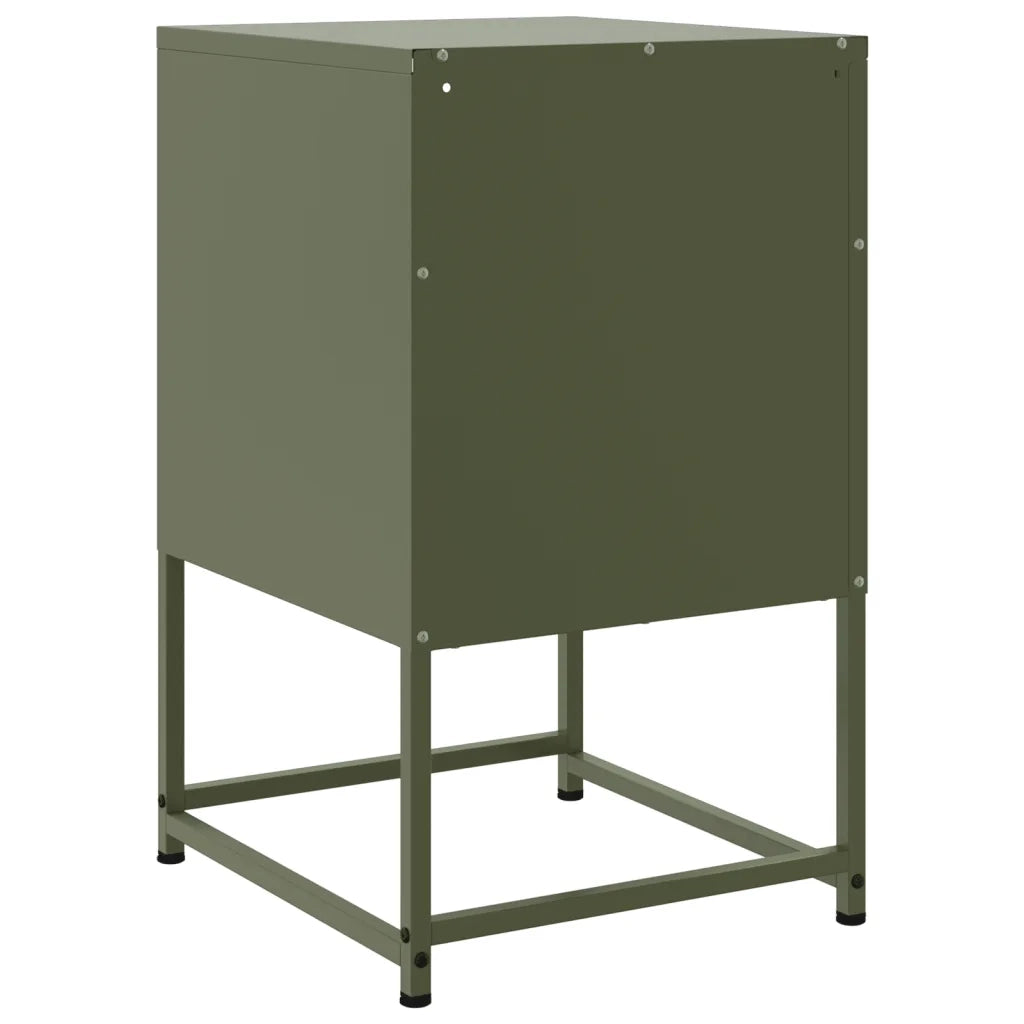 Comodino-Tavolino da notte Verde Oliva 36x39x60,5 cm in Acciaio 529352