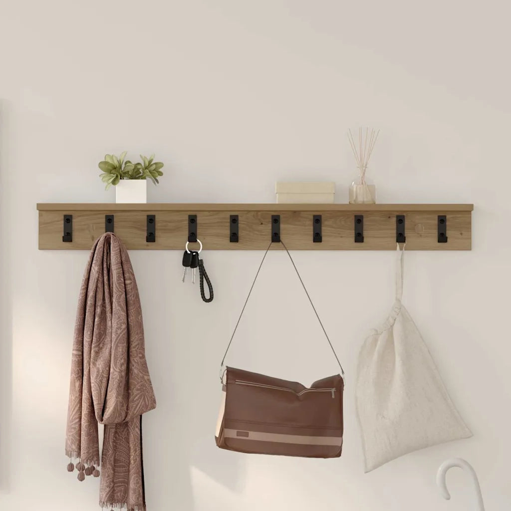Appendiabiti a muro Rovere artigianale 100 x 10,5 x 10,5 cm 874378