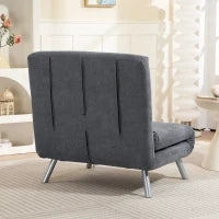 Poltrona imbottita con funzione letto, design 2-in-1, poltrona letto, letto per ospiti, rivestimento in tessuto, con cuscino, Grigio scuro