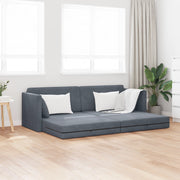 Divano Letto 2-in-1 Grigio Scuro 213x144x60 cm Velluto