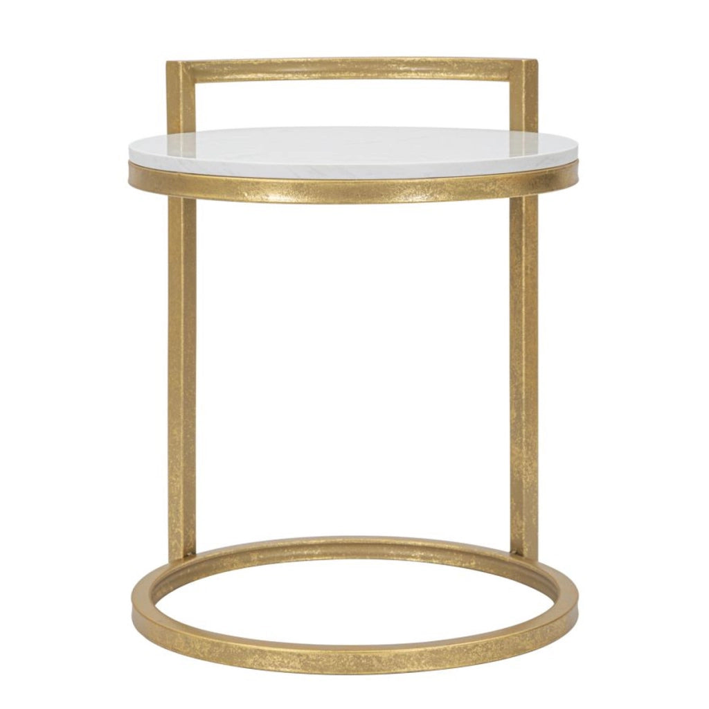 Tavolino VKH531, Bianco, Marmo, 40,5x40,5x50,5 cm