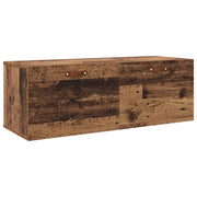 Mobiletto a muro moderno e funzionale con 2 ripiani 100 x 36,5 x 35 cm in legno composito finitura effetto legno anticato 02_0052497