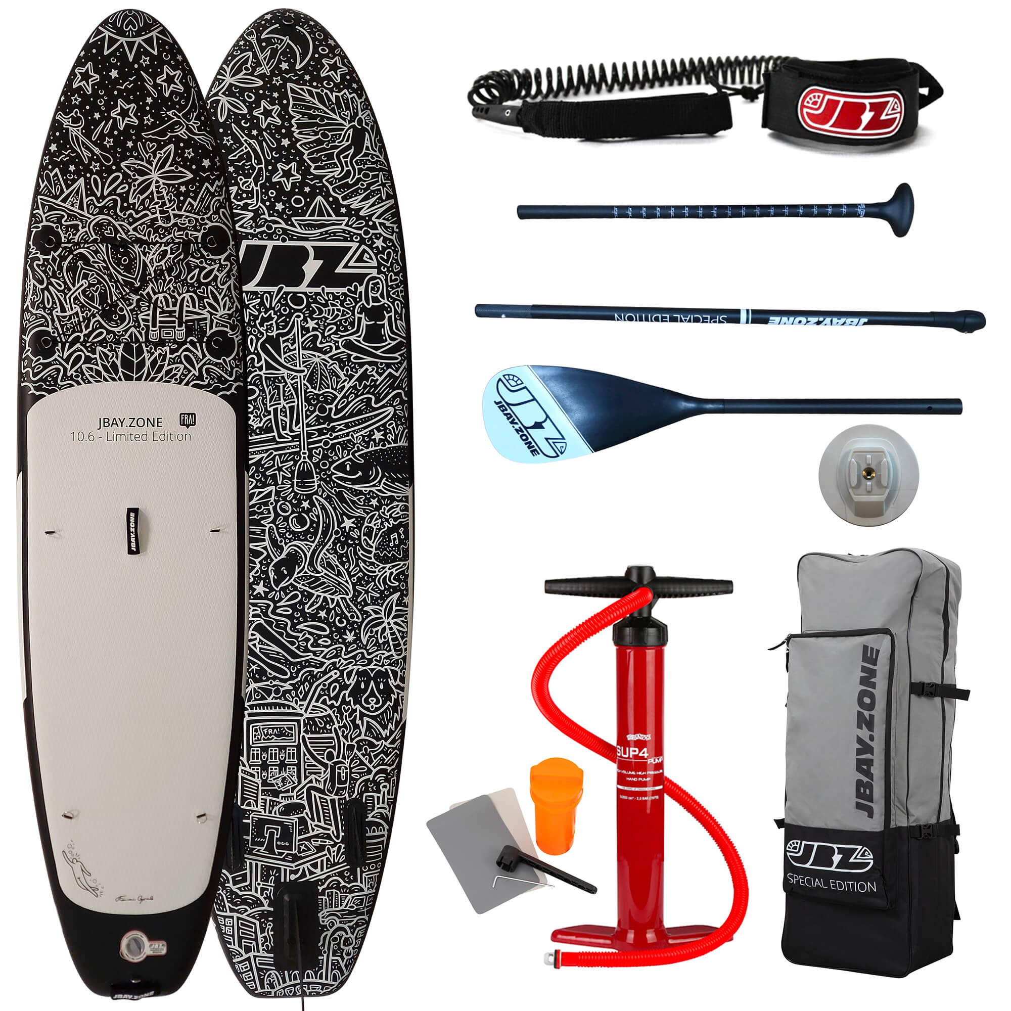 SUP Tavola Stand Up Paddle Gonfiabile 320x81x15 cm con Pagaia Zaino e Accessori Jbay.Zone Fra! Special Edition