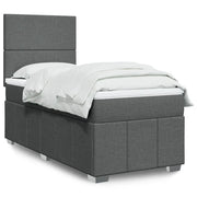 Giroletto a Molle con Materasso Grigio Scuro 90x190 cm Tessuto